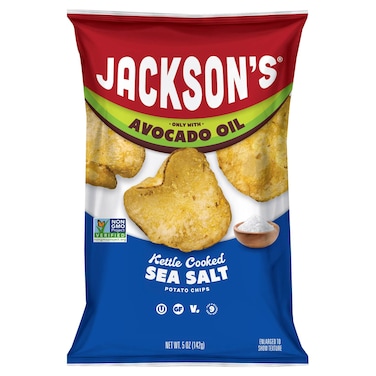 Jackson's Kettle Cooked Sea Salt Potato Chips with Avocado Oil, 142g