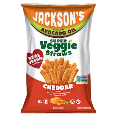 Jackson's Super Veggie Straws Cheddar Flavored with Avocado Oil, 142g