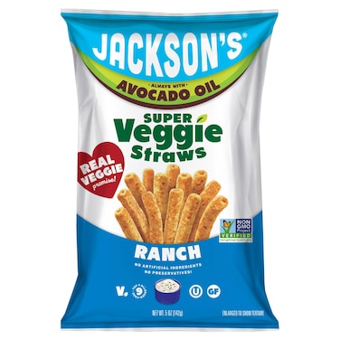 Jackson's Super Veggie Straws Ranch with Avocado Oil, 142g