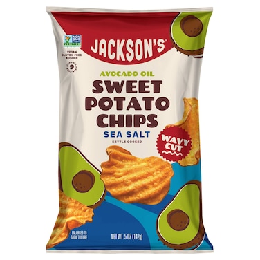 Jackson's Wavy Cut Sweet Potato Chips Sea Salt with Avocado Oil, 142g