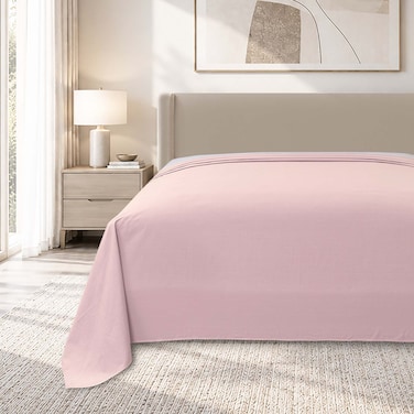 Cannon Queen Flat Sheet, 144 Thread Count, 100% Cotton, 228x258cm, Blush Pink