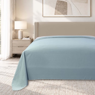 Cannon Queen Flat Sheet, 144 Thread Count, 100% Cotton, 228x258cm, Grey