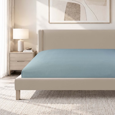 CANNON Double Fitted Sheet, 144 Thread Count, 100% Cotton, 150x200x30cm, Grey