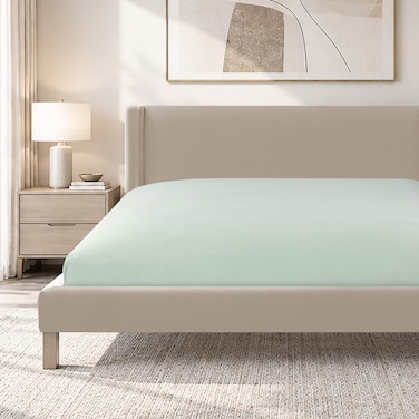 CANNON Double Fitted Sheet, 144 Thread Count, 100% Cotton, 150x200x30cm, Green