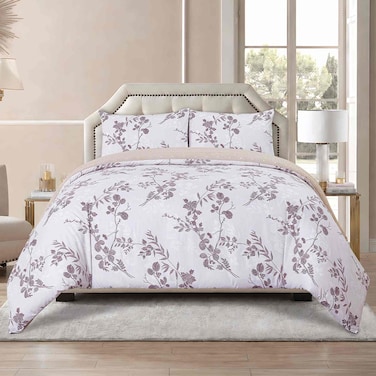 طقم لحاف DES-32، مكون من 4 قطع، مقاس 240×220 سم، بتصميم مطبوع أنيق.