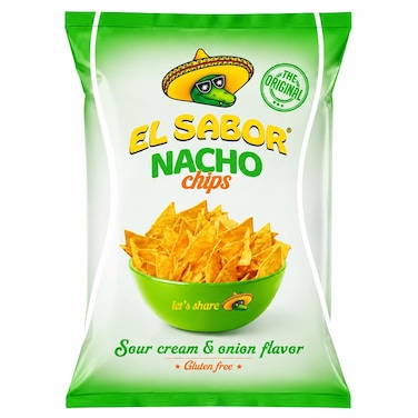 El Sabor Nacho Chips Sour Cream and Onion Flavor, 100g