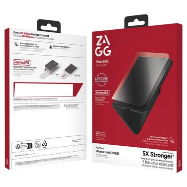 ZAGG Glass Elite Tempered Glass Screen Protector for iPhone Fold