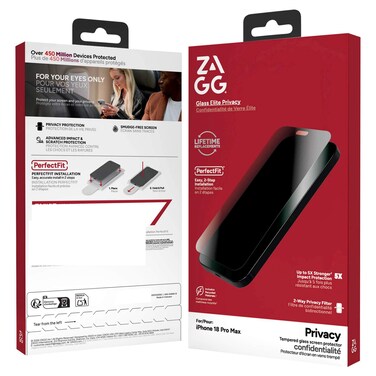 ZAGG Glass Elite Privacy Tempered Glass Screen Protector for iPhone 18 Pro Max