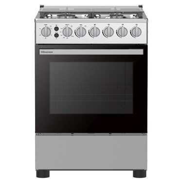 Hisense HFG60332RX Freestanding Gas Cooker, 60x60cm, Stainless Steel