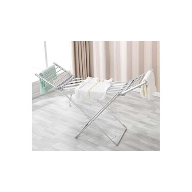 18 Bars Heated Clothes Airer, Low Energy Indoor Electric Clothes Airer Dryer with Foldable Wings.