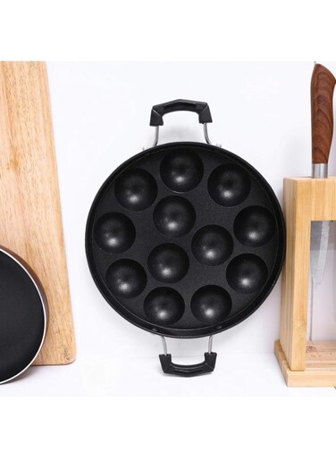 Non Stick Appam Patra Appam Maker 12 Pits Appam Maker With Lid Appam Patra Paniyaram Nonstick cookware Appam Pan