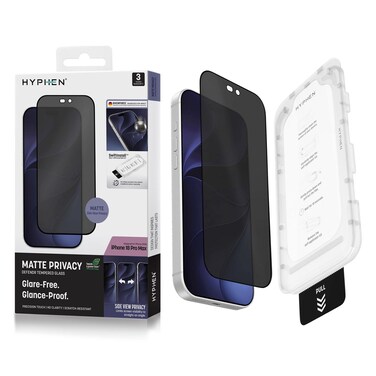 Hyphen Defendr Matte Privacy Tempered Glass for iPhone 18 Pro