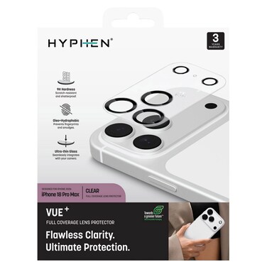 Hyphen Vue+ Full Coverage Camera Lens Protector for iPhone 18 Pro Max, Clear
