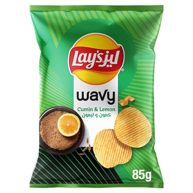 Lay's Wavy Cumin and Lemon Flavoured Potato Chips, 85g