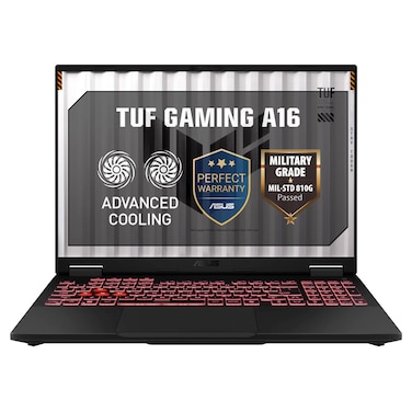 ASUS TUF Gaming A16 Laptop, AMD Ryzen 7 260, 16GB RAM, 512GB SSD, NVIDIA GeForce RTX 5050 8GB, 16-Inch FHD+ 144Hz, Windows 11 Home, Black, FA608