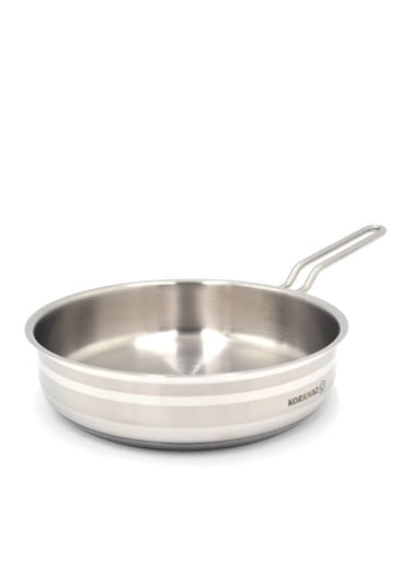 Astra2 Frypan 20X5 Cm / 1.5 Ltr   Stainless Steel Frying Pan   Induction Compatible Cookware   Silver - KA2042 Silver 20x5cm