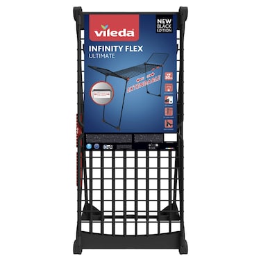 Vileda Infinity Flex Ultimate Extendable Clothes Dryer, 30m Drying Space, Black