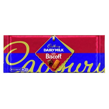 Cadbury Dairy Milk Lotus Biscoff Milk Chocolate Bar with Crunchy Caramelised Biscuit Pieces, 350g