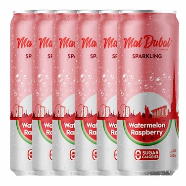 Mai Dubai Sparkling Water Watermelon Raspberry, 250ml, Pack of 6