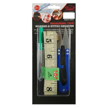 Maagen Measuring Tape, Scissors and Stitch Remover Sewing Kit, 3 PCS