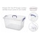Feelings Clear PP Plastic Storage Container with Blue Latches and Carry Handle, 20L