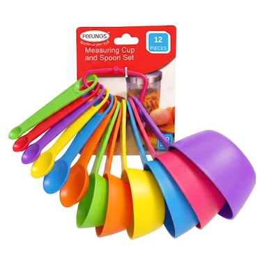 Feelings Measuring Cup and Spoon Set, 12 PCS