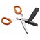 Fackelmann Food and More Stainless Steel Herb Scissors with Soft Grip Handles and Protective Cover, Orange and Grey