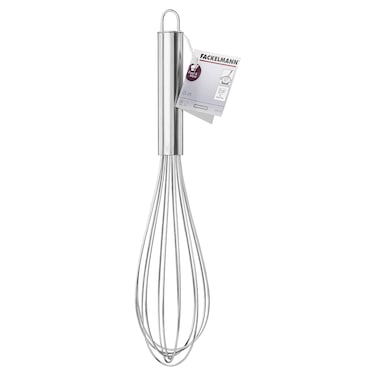 Fackelmann Food and More Stainless Steel Egg Whisk with Hanging Loop, 25cm, Silver