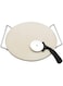 Sulfar Pizza Stone with Heavy Serving Rack and Deluxe Wheel Pizza Cutter For Indoor and Oven