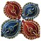 Windcera Decorative Clay Diya Set with Hand-Painted Traditional Paisley Design, 4 PCS