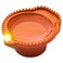 Windcera LED Light Lamp Diya for Diwali Pooja and Festive Decoration, Terracotta Orange, 6 PCS