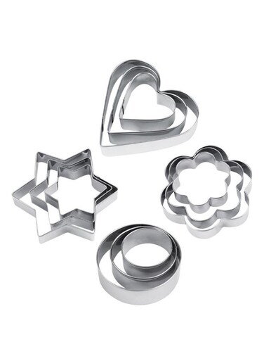 Star Heart Cutter Baking Mould Set Silver