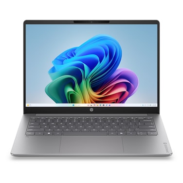إيتش بي أومني بوك 3 إيه آي حاسوب محمول بمعالج كوالكوم سنابدراغون X X1-26-100 وRAM LPDDR5x بسعة 8 غيغابايت وقرص تخزين SSD بسعة 512 غيغابايت وشاشة 14 بوصة ونظام ويندوز 11 - فضي 14-hz0000 C3GM4AV