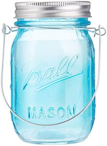 Akdc Jar W/Led Lights 7Cm X 7Cm X 13Cm Blue, Silver