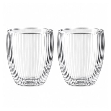 Cuisine Art ETO Double Wall Borosilicate 2-Piece Glass Cups, 350ml