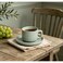 Shallow Harper Tea Cup and Saucer 8-Piece Set, Green, 250ml