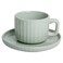 Shallow Harper Tea Cup and Saucer 8-Piece Set, Green, 250ml
