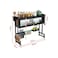 3-Tier Over-Sink Dish Drying Rack, Heavy Duty with Cabinet &amp; Utensil Holder, Black Metal Drainer