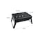 Compact, foldable charcoal grill in black&mdash;perfect for camping, picnics, and outdoor BBQ fun.
