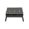 Compact, foldable charcoal grill in black&mdash;perfect for camping, picnics, and outdoor BBQ fun.
