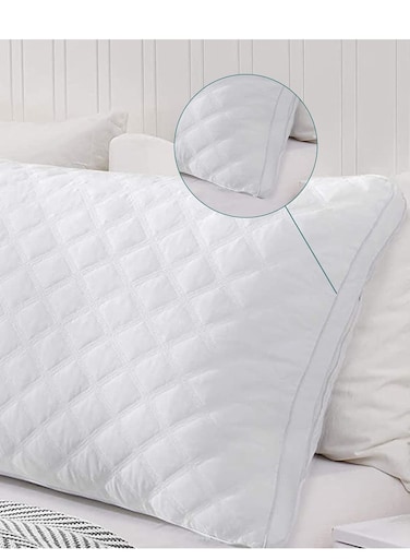Orthopedic Quilted Full Body Pillow 100% Virgin Hollow Fiber 1400 gm filling with Cord, Breathable Large Body Pillow for Side Sleepers, 45x 120 cm with 1 Pc Cotton feel Pillow case