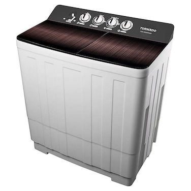 Tornado Twin Tub Semi-Automatic Washing Machine, 20 kg, TWK-TN20WOXSU, White