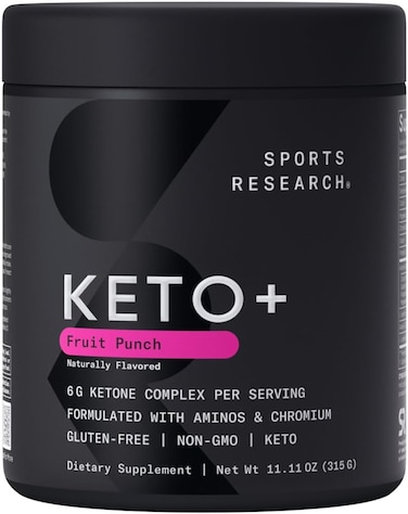Sports Research Keto Plus, Exogenous Ketones, goBHB, 30 Servings, Fruit Punch