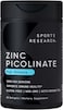 Sports Research Zinc Picolinate 50mg with Organic Coconut Oil, Highly Absorbable Zinc Supplement for Healthy Immune Function, Non-GMO Verified, Gluten &amp; Soy Free (60 Liquid Softgels)