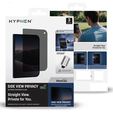 Hyphen Defender Side View Privacy Tempered Glass Screen Protector for Apple iPhone Duo