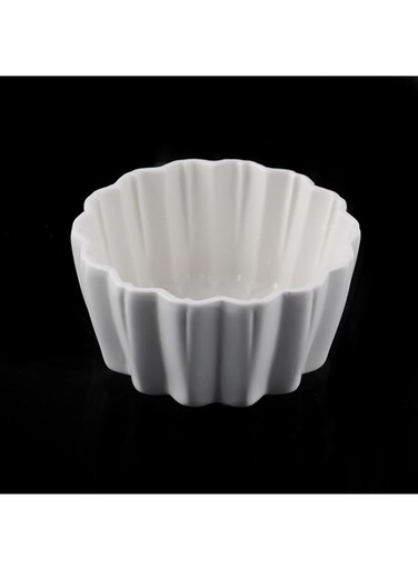 Porceletta Porcelain Baking Cake Mold, 9.5 cm x 9.5 cm x 4.8 cm Size, Ivory