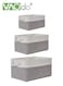 3PCS Cotton Linen Storage Box Foldable Storage Box With Cotton Handle Non-woven Fabric Dustproof Storage Basket Gray