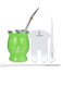 Yerba Mate Cup Set 220ml Argentinian Style with Bombilla Straw and Tea Strainer