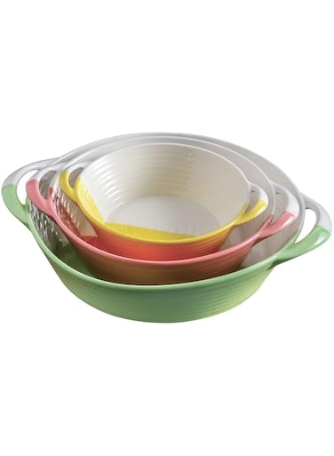 3 PC BAKEWARE SET ROUND SHAPE WITH DOUBLE HANDLES