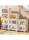 BIOPLJ Large Stackable Storage Bins with Lids, Foldable Stackable Toy Storage Box, Stackable Plastic Storage Bins with Wheels， Large Boxes Clear Storage Containers Collapsible Storage Bins (1-Tier)